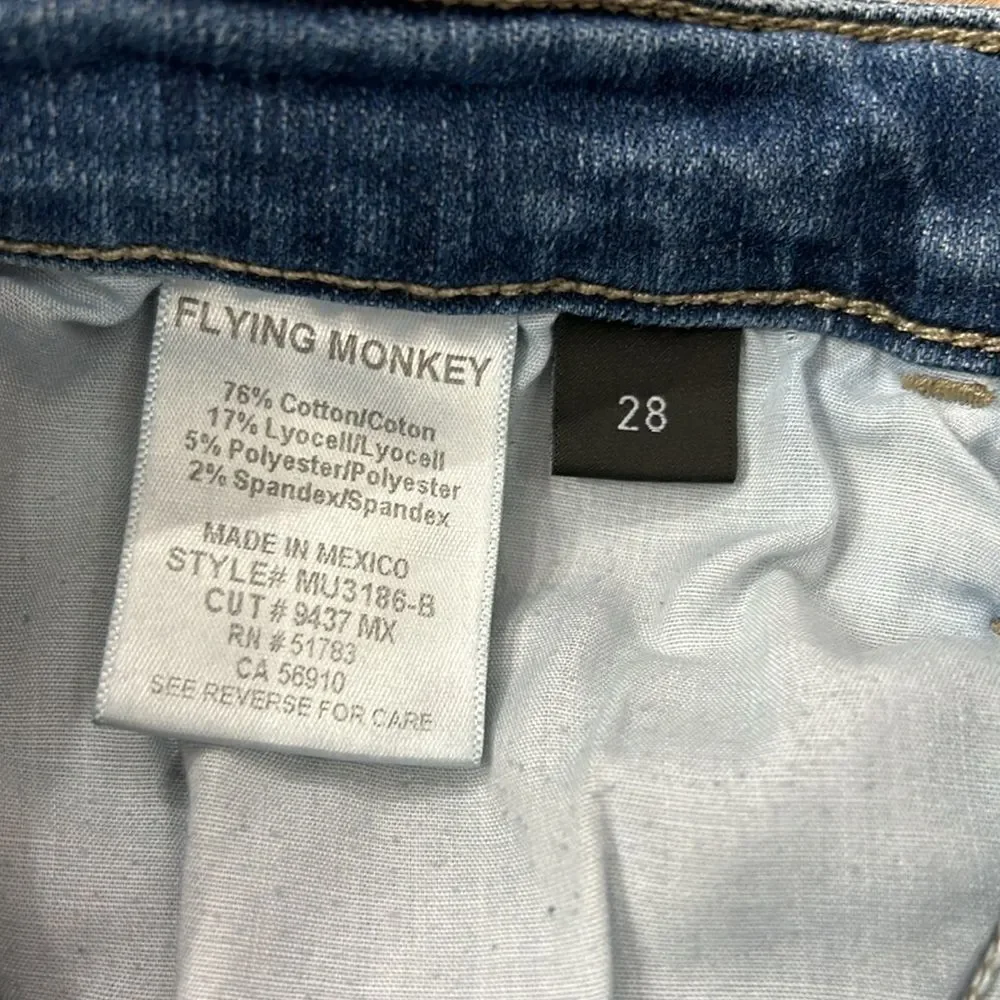 Flying Monkey Platinum Ankle Skinny Jeans with Distressed Hem